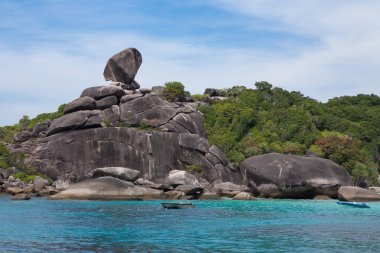 similan Milli Parkı tropikal Beach rock 