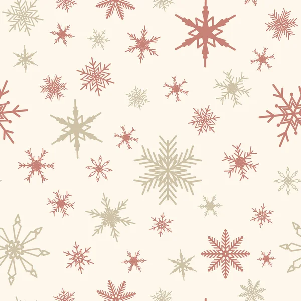 Χριστούγεννα απρόσκοπτη μοτίβο με νιφάδες χιονιού. Χειμερινό αποτύπωμα. Πρωτοχρονιάτικο υπόβαθρο. Εικονογράφηση διάνυσμα σε επίπεδο στυλ — Διανυσματικό Αρχείο