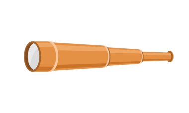 Korsan dürbünü. Karnaval kostümleri. Parti macerası. Beyaz arkaplanda korsanlık simgesi izole edildi. Çizgi film tarzında vektör illüstrasyonu