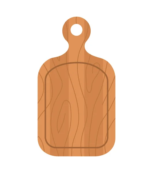 Tabla de cortar de madera. Cocina herramienta para cocinar. Vista superior. Ilustración vectorial en estilo plano de dibujos animados — Vector de stock