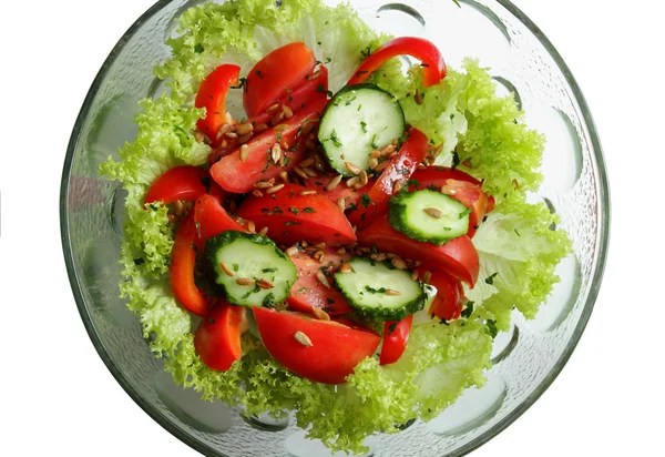 Sałatka z warzyw w salaterce — Zdjęcie stockowe