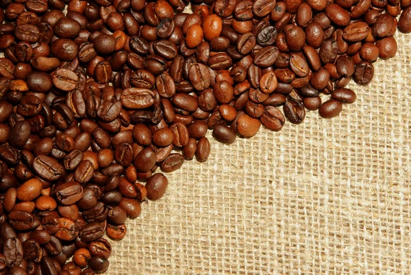 咖啡豆在波形中的位置 — 图库照片