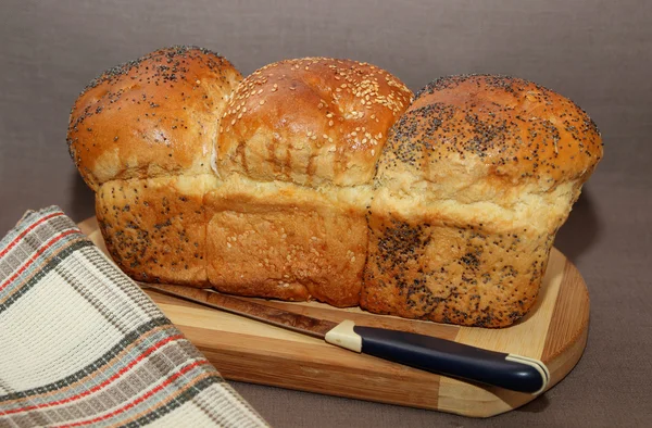 Vers gebakken brood uit de bloem van de premie — Stockfoto