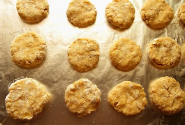 pişmiş yulaf ezmeli Kurabiye Pişirme için hazır