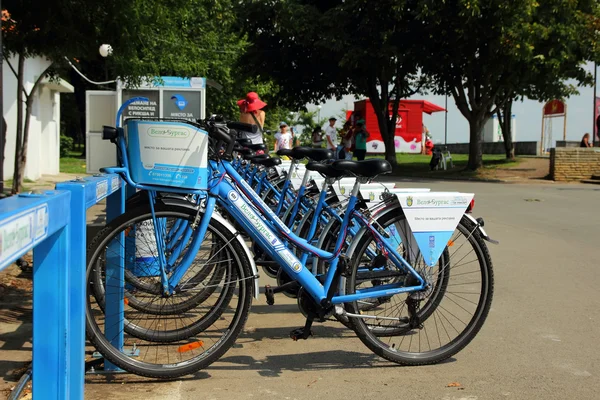 birkaç bisiklet ayakta 24 Temmuz 2014 park, Burgaz, Bulgaristan,