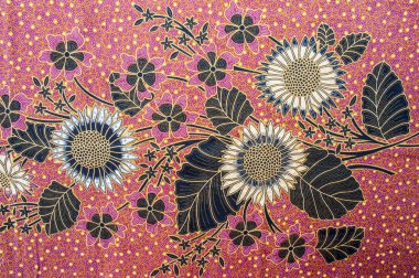 güzel Endonezya çiçek batik desenler & motifleri