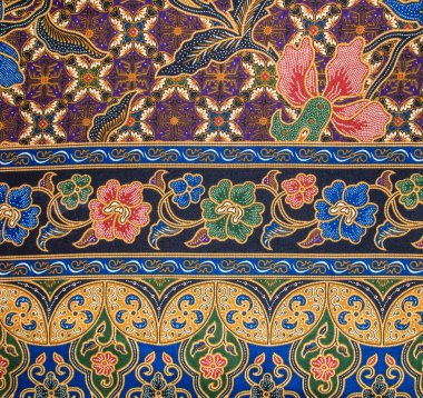 güzel Endonezya çiçek batik desenler & motifleri