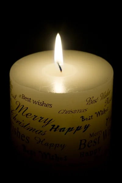 White Christmas Candle — Stock Photo, Image