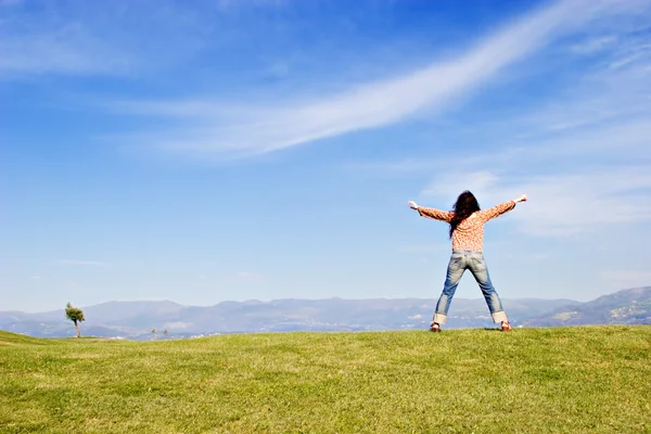 With arms wide open — Stock Photo, Image