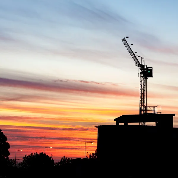 Crane Sillhouette at Sunset — Stock Photo, Image