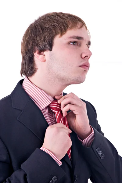 Adjusting Tie — Stock Photo, Image