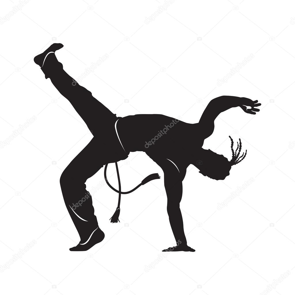 capoeira dancer silhouette vector
