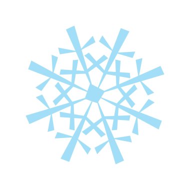 Beyaz arkaplanda mavi kar tanesinin deseni izole edildi