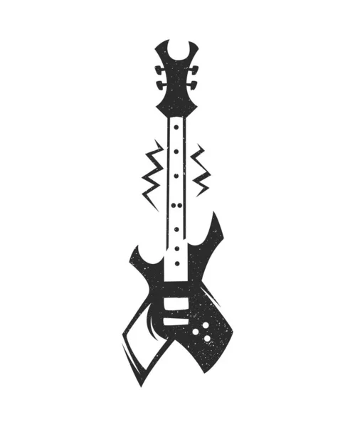 Старовинна чорно-біла електрична гітара з розпилювачем — стоковий вектор