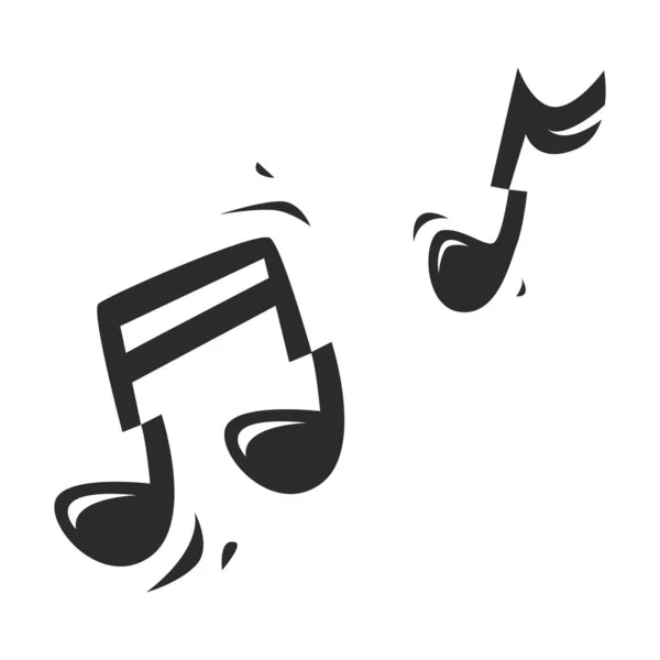 Silhouette Noire Blanche Notes Musicales Conception Ton Icône Musique Des — Image vectorielle