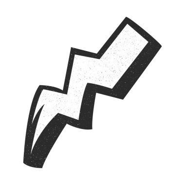 Yüksek voltaj ve tehlike belirtisi. Siyah ve beyaz yıldırımların yansımaları ve gölgeleri, sembolleri.