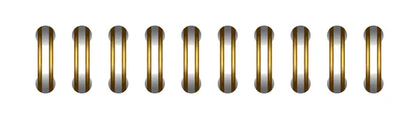 Espiral horizontal dorada para cuaderno abierto y calendario. Fijaciones de alambre espiral de oro para hojas de papel. Ilustración vectorial aislada en estilo realista sobre fondo blanco — Archivo Imágenes Vectoriales