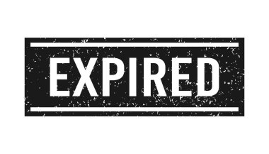 Siyah grunge son kullanma tarihi geçmiş. Son kullanma tarihi damgası. Grunge eski moda kare etiketi. Vektör illüstrasyonu beyaz arkaplanda izole edildi