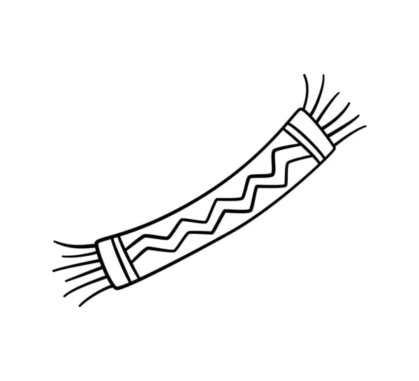 Bufanda linda caliente en estilo garabato. Bufanda dibujada a mano. Niños dibujando. Ilustración vectorial aislada sobre fondo blanco — Vector de stock
