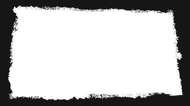 Hikayeler için siyah grunge çerçeve ve sosyal medya 169. Fırça darbesi şablonu. Grunge kaplamalı dikdörtgen kenarlık. Vektör illüstrasyonu beyaz arkaplanda izole edildi