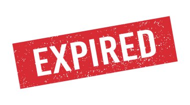 Kırmızı grunge 'un son kullanma tarihi geçmiş. Son kullanma tarihi damgası. Grunge eski moda kare etiketi. Vektör illüstrasyonu beyaz arkaplanda izole edildi