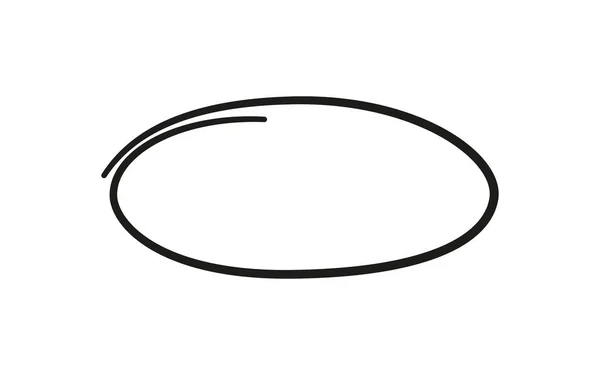Ovale dessiné à la main. Mettez en surbrillance le cadre cercle. Ellipse dans le style doodle. Illustration vectorielle isolée sur fond blanc — Image vectorielle