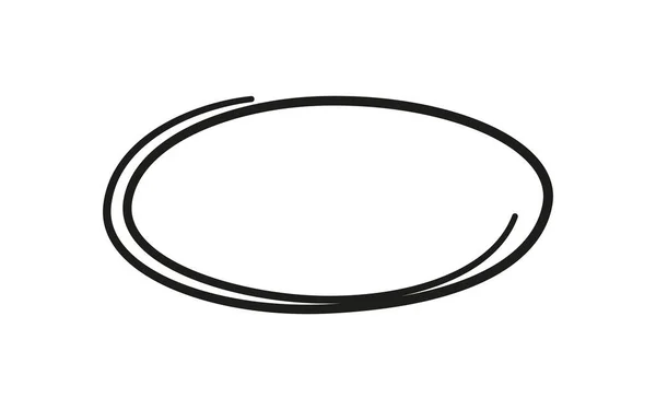 手描き楕円形。ハイライト円枠。ドアのスタイルで楕円形。白を基調としたベクトルイラスト — ストックベクタ