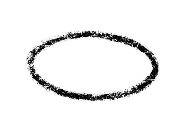 Ink oval frame. Grunge empty black box. Ellipse border. Rubber stamp imprint. Hand drawn vector illustration isolated on white background — Stock Vector