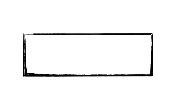 Sello rectángulo de tinta. Grunge marco negro vacío. Frontera cuadrada. Impresión de sello de goma. Ilustración vectorial aislada sobre fondo blanco — Vector de stock
