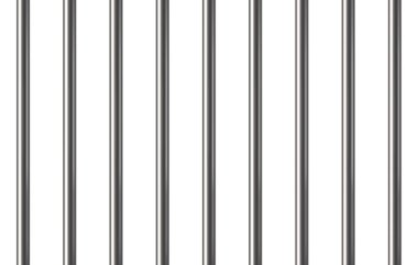 Gerçekçi hapishane metal parmaklıkları. Hapishane çiti. Hapishane ızgaraları. Demir hapishane kafesi. Metal çubuklar. Suç örgütü geçmişi. Vektör deseni. Resimler beyaz arkaplanda izole edildi
