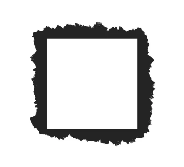 Grunge šablona čtvercový rám se štětcem malované rám. Šablona s tahem štětcem. Obdélníková hranice s vrstvou grunge. Vektorové ilustrace izolované na bílém pozadí — Stockový vektor