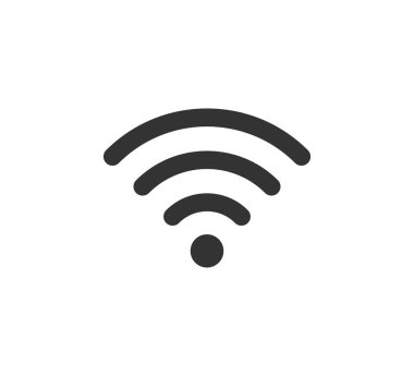 Wi-Fi simgesi. Wifi sinyal simgesi. Kablosuz internet bağlantısı sinyali. Vektör illüstrasyonu beyaz arkaplanda izole edildi