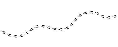 Tavşan ya da tavşan izi. Karda tavşan ayak izleri. Tavşan pençesi adımları. Hare adımları. Vektör illüstrasyonu düz arkaplanda izole edildi