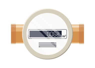 Gaz ölçer. Otomatik doğal gaz ölçer. Ev ya da endüstriyel ölçüm aletleri düz bir şekilde. Yakıt tüketimi kontrolü. Vektör illüstrasyonu beyaz arkaplanda izole edildi