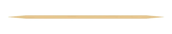 Un palillo de madera. Palos de bambú afilados para los dientes. Pincho de madera con punta puntiaguda. Brocheta larga fina de bambú desechable. Vector realista Ilustración aislada sobre fondo blanco — Archivo Imágenes Vectoriales