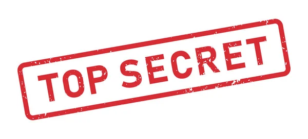 Grunge Top Secret Woord Rubber Stempel Top Secret Rode Sticker — Stockvector