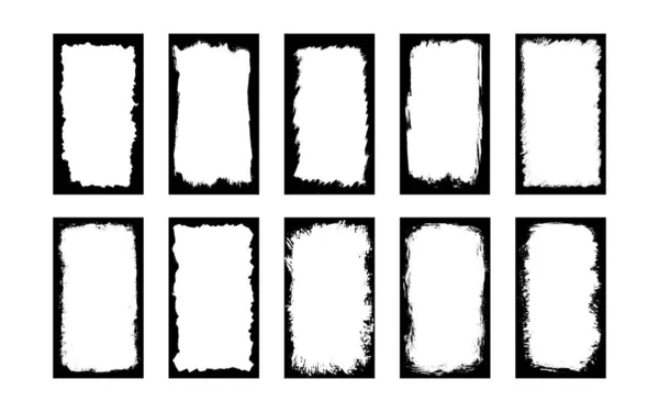 Грэмми Фотоколлажи Рассказы Посты Соцсети Шаблон Мазком Кисти Прямоугольная Граница — стоковый вектор