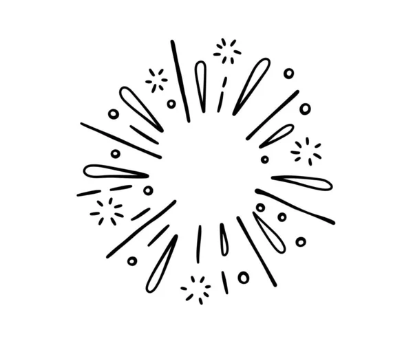 Hand Drawn Firework Star Burst Sunburst Doodle Icon Hand Drawn — Vector de stock