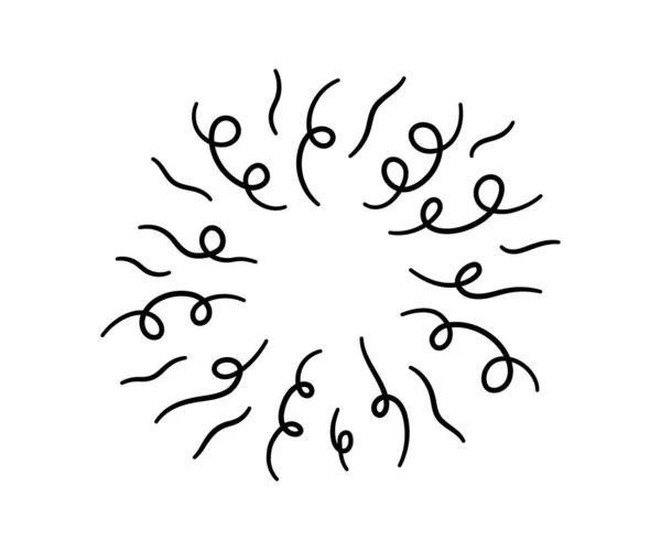 Ručně Kreslený Ohňostroj Hvězdný Výbuch Ikona Sunburst Doodle Ručně Nakreslený — Stockový vektor
