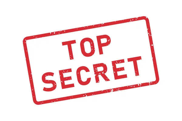 Grunge Top Secret Woord Rubber Stempel Top Secret Rode Sticker — Stockvector