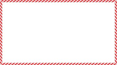 Noel şeker kamışı dikdörtgen çerçevesi, kırmızı ve beyaz şeritli. Çizgili şeker lolipop desenli Xmas sınırı. Boş Noel ve yeni yıl şablonu. Vektör illüstrasyonu beyaz arkaplanda izole edildi