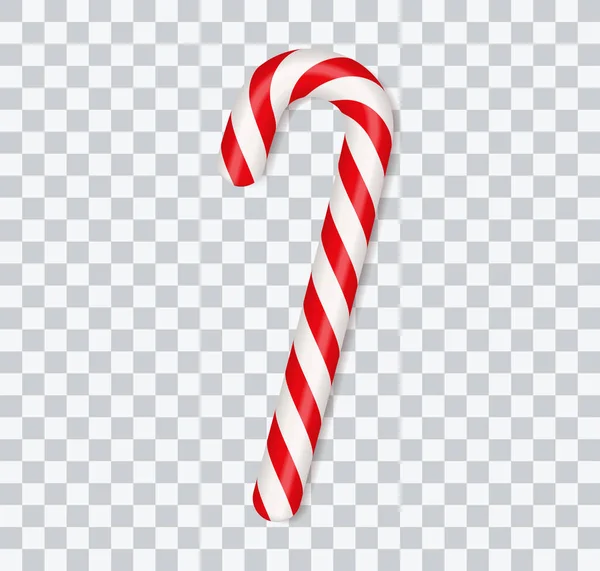 Christmas candy canes. Christmas stick. Traditional xmas candy with red and white stripes. Santa caramel cane with striped pattern. Vector illustration isolated on transparent background.