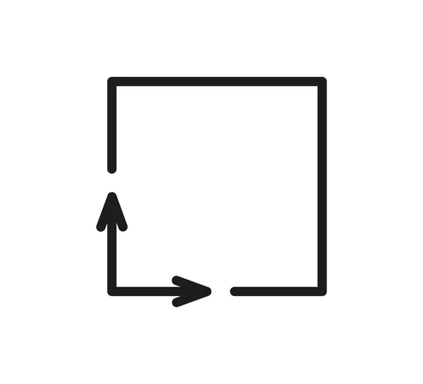 Square Area Icon Coordinate Axes Sign Coordinate System Flat Math — Stok Vektör