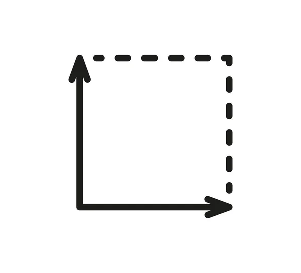 Square Area Icon Coordinate Axes Sign Coordinate System Flat Math — Vetor de Stock