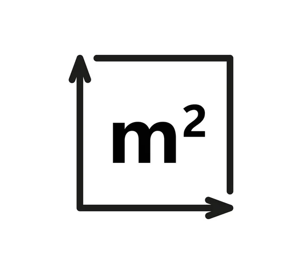 Square Meter Icon Sign Flat Area Square Metres Measuring Land — Διανυσματικό Αρχείο