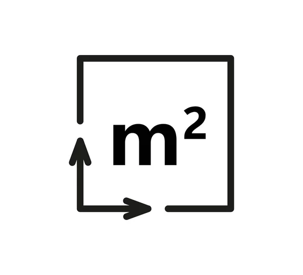 Square Meter Icon Sign Flat Area Square Metres Measuring Land — Vetor de Stock