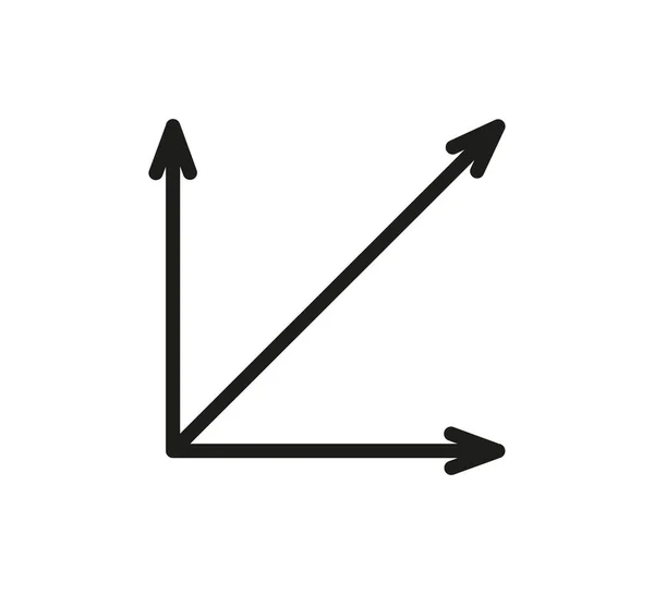 Square Area Icon Coordinate Axes Sign Coordinate System Flat Math — Archivo Imágenes Vectoriales