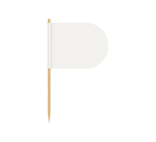 Toothpick Flag Blank Flag Wooden Stick Wood Toothpick White Paper — ストックベクタ