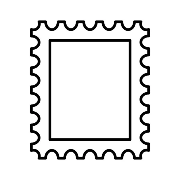 Ikona Rámečku Známky Prázdná Šablona Okraje Pro Pohlednice Dopisy Prázdný — Stockový vektor