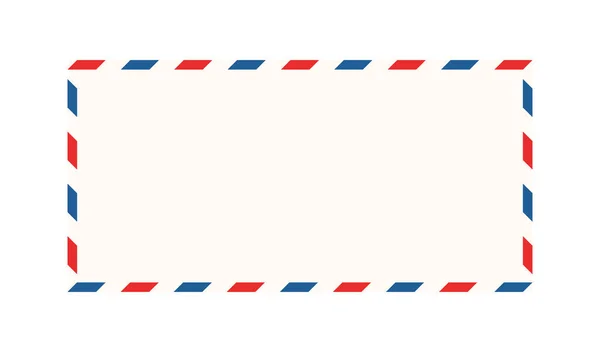 Air Mail Letter Frame Airmail Border Red Blue Stripes Retro — Vetor de Stock